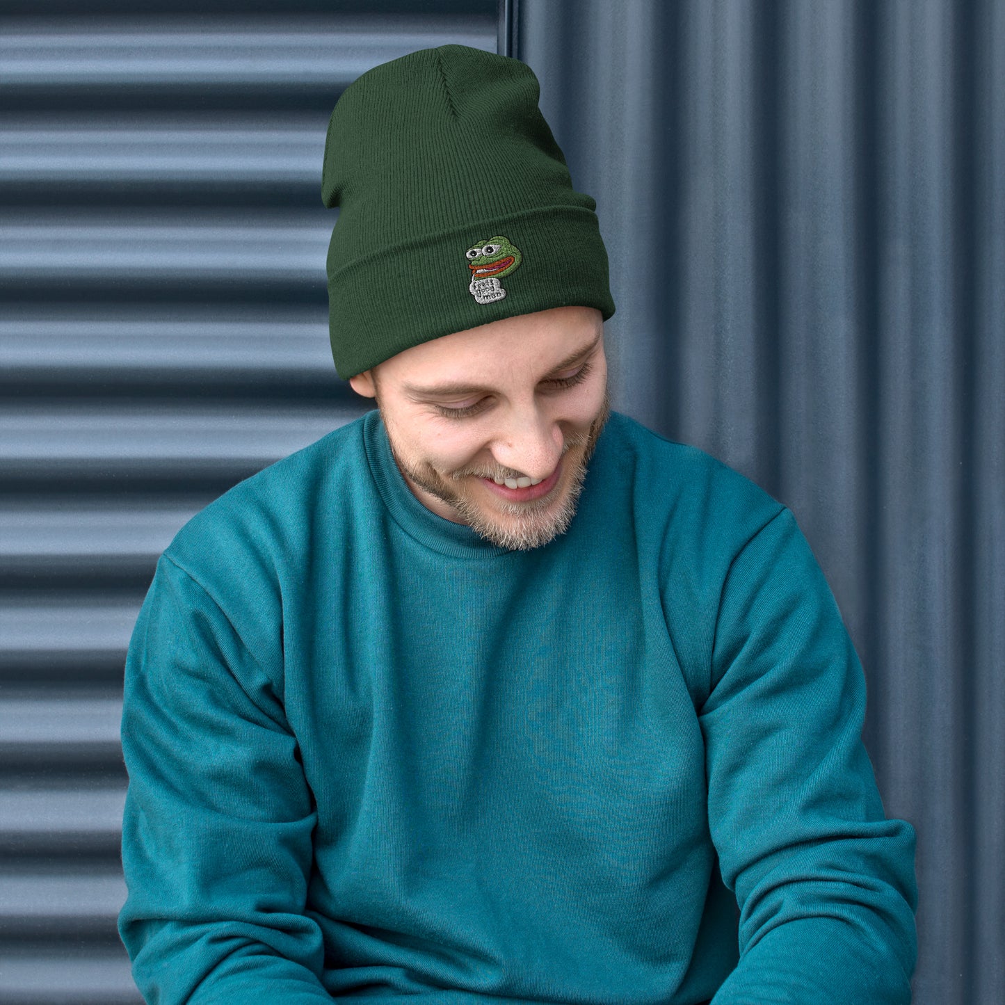 Pepe Feels Good Embroidered Beanie